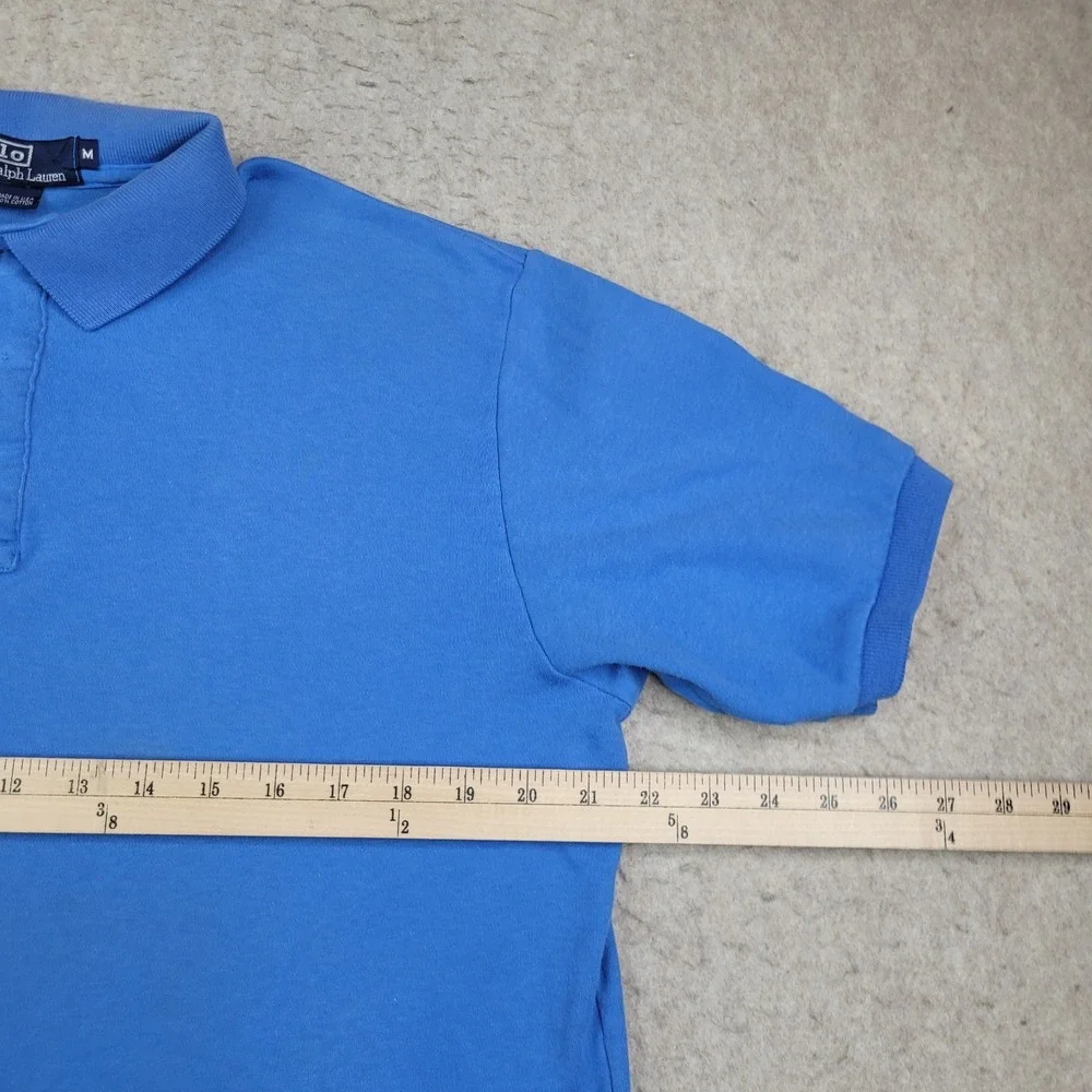 Vintage Polo Ralph Lauren Shirt Mens M Blue Short Sleeve Golf Logo USA‎